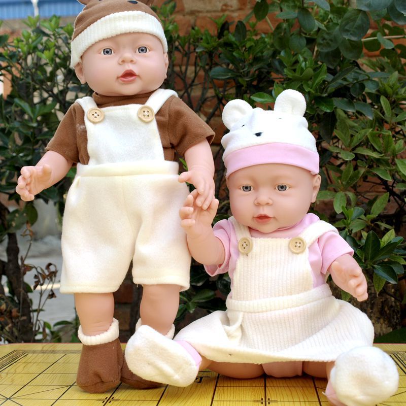 Búp Bê Em Bé Gái , Bé Trai Silicon Trong Set Đồ Dễ Thương - Cao 41cm