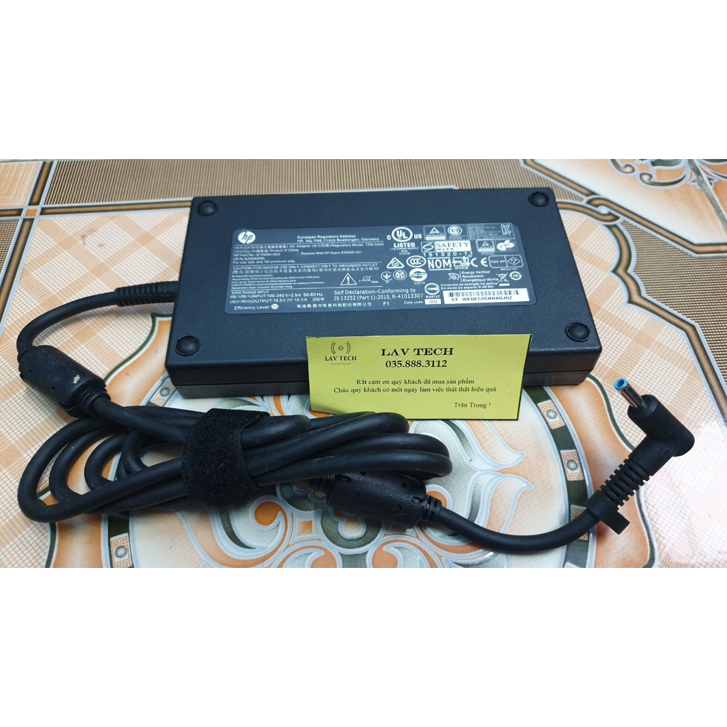 Sạc HP Chân Kim Nhỏ 200W  Sạc HP 200W Chân Nhỏ Kim Xanh