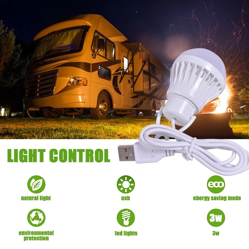 Đèn LED 3W / 7W / 9W / 12W 5V Cổng USB Tiết Kiệm Năng Lượng Có Móc Treo Tiện Dụng