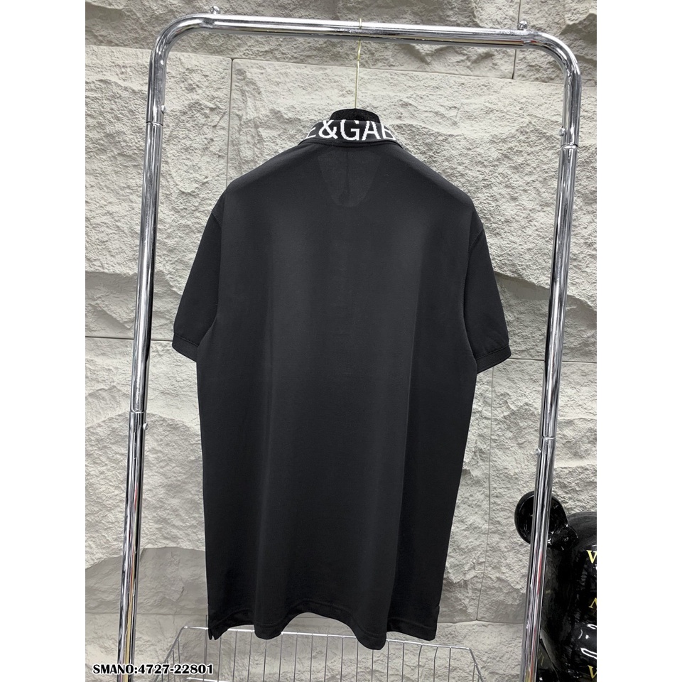 Áo Polo Nam Đen Trắng Viền Cổ Thêu Chữ DG Vải Mềm Mịn - Áo Phông Nam Cổ Bẻ Viền Cổ DG Cao Cấp
