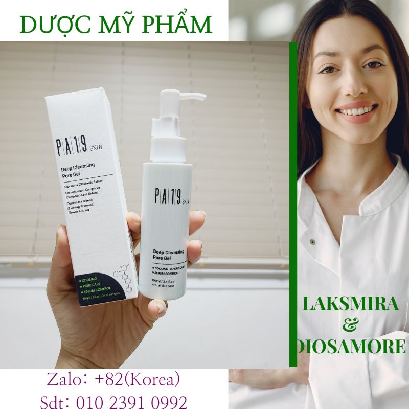 Gel rửa mặt sạch sâu, demodex Pa19skin Hàn quốc