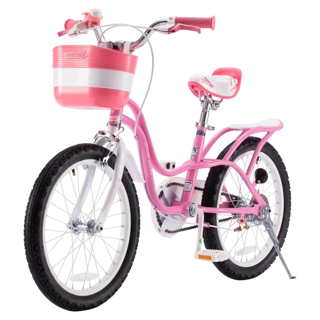 Xe Đạp Trẻ Em BIKE ROYALBABY Little Swan 18&quot; Màu Hồng Cho Bé Gái Từ 5-8 Tuổi RB18-18