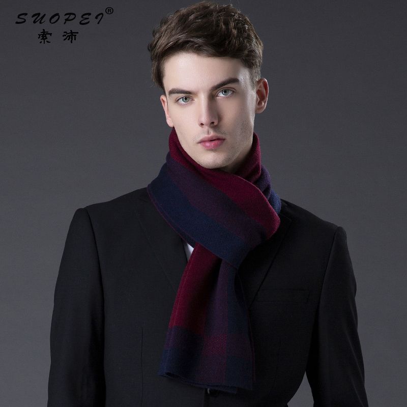 Khăn Choàng Len Cashmere Cao Cấp Dày Dặn Ấm Áp Thời Trang Mùa Đông Phong Cách Hàn Quốc Cho Nam