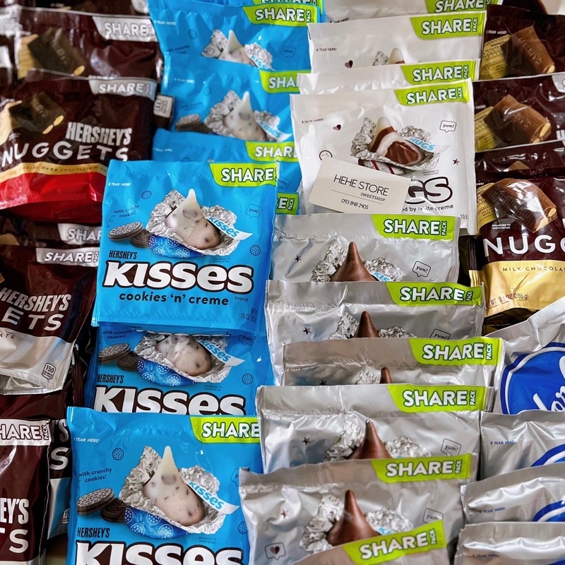 Quà Giáng Sinh Socola ú kisses nuggets Hershey’s mẫu mới nhất nhiều vị
