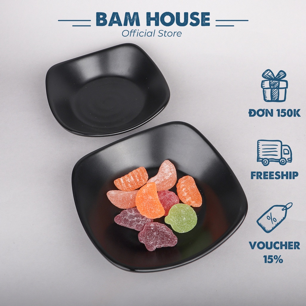 Chén nhựa vuông Bam House chất liệu melamine thiết kế kiểu Nhật cao cấp CNV03