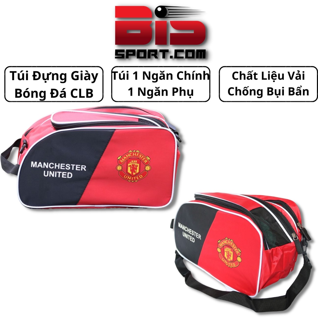 Túi Đựng Giày Bóng Đá Manchester United Cao Cấp - Túi Gồm 1 Ngăn Chính 1 Ngăn Phụ - Chất Vải Bố , Chống Bụi Bẩn