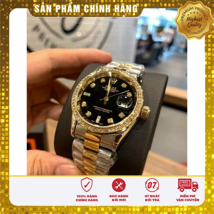 đồng hồ đeo tay nam Rolex đính viền đá dây kim khí đúc đặc thời thượng bh 12m rolex-shop