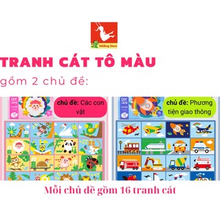 Tranh cát tô màu 2 chủ đề
