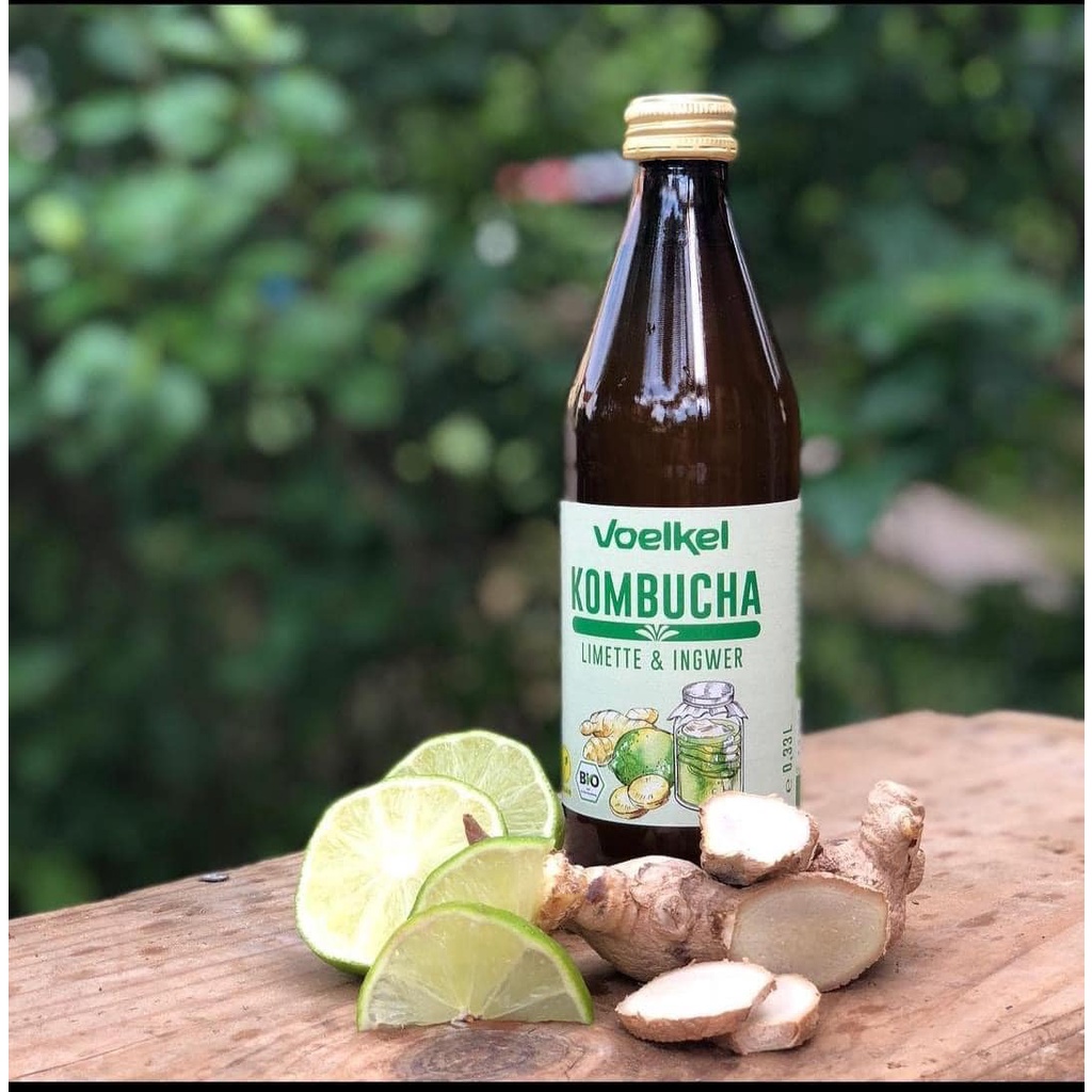 Trà Kombucha vị chanh gừng hữu cơ Voelkel(330ml)