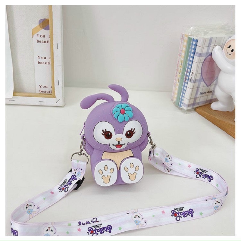 TÚI ĐEO CHÉO CHO BÉ GÁI HÌNH THỎ CUTE, TÚI DA SILICON ĐỰNG LIXI CHƠI TẾT CHO CÁC BÉ