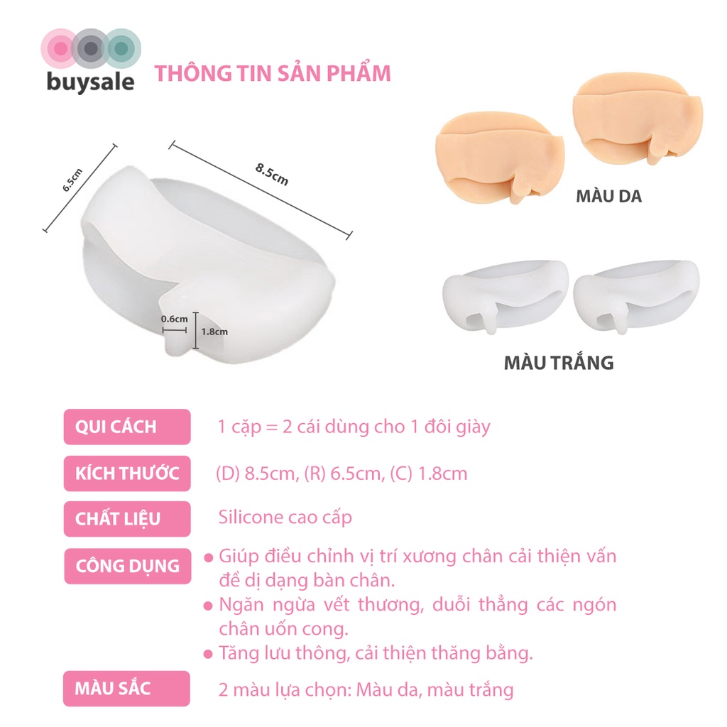 Vớ silicone SEBS chỉnh hình ngón chân cái, tách ngón chân bị Hallux Valgus - BuySales - BSPK302