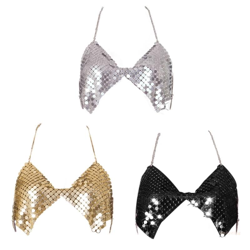 Áo Bikini Hai Dây Cổ Chữ V Đính Kim Sa Lấp Lánh Quyến Rũ Cho Nữ