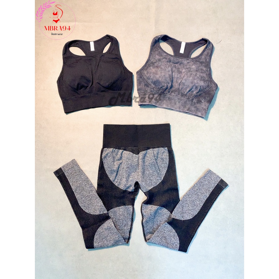 Quần tập + Áo bra nữ tập yoga, gym, chơi thể thao hàng xuất phong cách thời trang M1391 - Mbra94