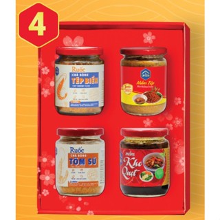 Set Thuận buồm xuôi gió 4 (01 ruốc tép biển, 01 ruốc tôm sú, 01 mắm tép, 01 kho quẹt 240g)