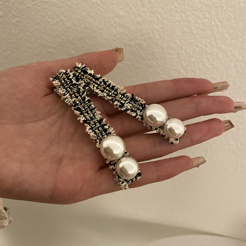 Kẹp Mỏ Vịt Ngang Một Bên Kẹp Vải Dài Nhỏ Màu Vàng Kim Phong Cách Hàn Quốc Tươi Mới Dành Cho Bạn Nữ