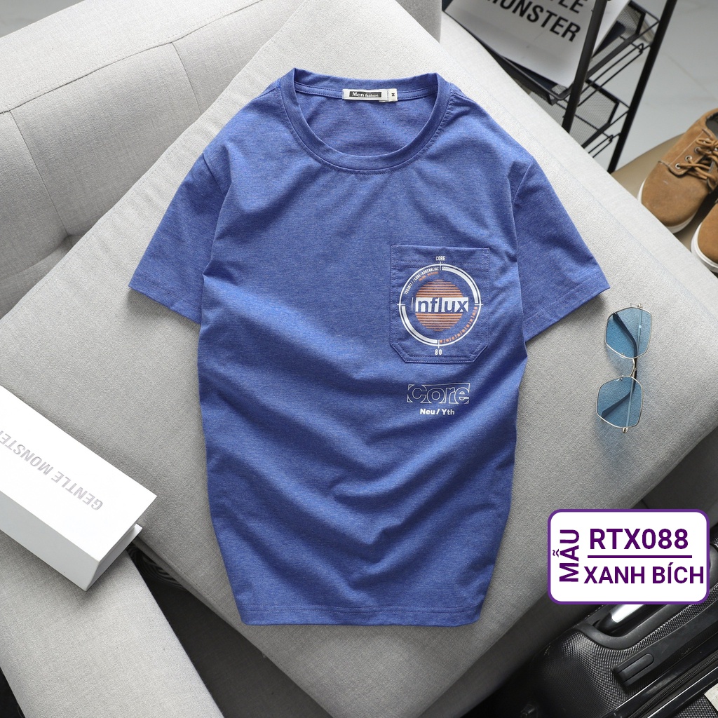 Áo phông nam cổ tròn, áo cộc tay nam giá rẻ, vnxk cotton 4 chiều, dày dặn, co dãn tốt, đơn giản RIOOSHOP RTT007