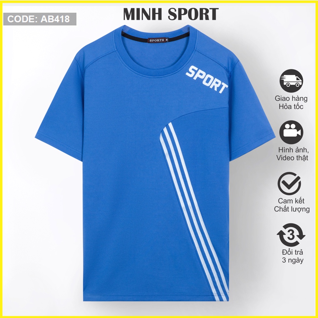 Áo Thun Nam Thể Thao Cổ Tròn In Chữ SPORT, Chất Vải Mềm Mịn, Co Giãn Tốt mã AO.71