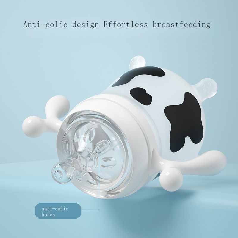 Bình Sữa Bằng Silicon Chống Tràn Chống Rơi Chống Đầy Hơi Cho Bé Sơ Sinh 1 Tháng Tuổi