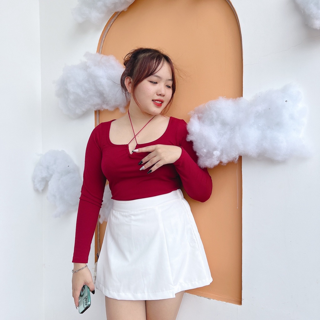 Áo Thun Kiểu Croptop Bigsize Chun Thun Tăm Cao Cấp Co Dãn Lên Phom Sang Chảnh Dễ Thương Hình Thật MÃ G64
