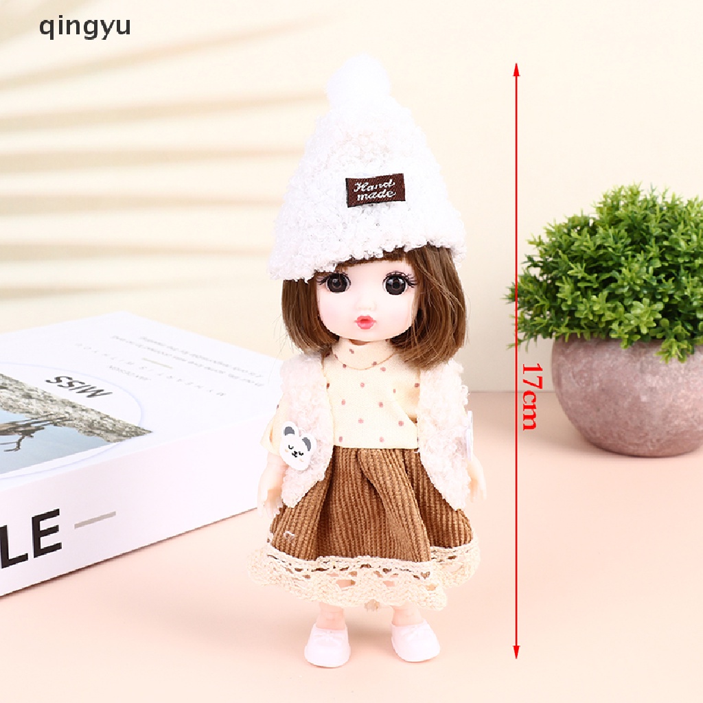 Bộ Tóc Giả Toàn Phần Có Khớp Chuyển Động Cho Búp Bê 16-17cm