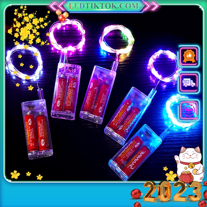 Dây đèn led trang trí fairylight đom đóm – dùng pin AA (không có sẵn) - nhiều màu sắc – độ dài 3m 30 mắt led – decor