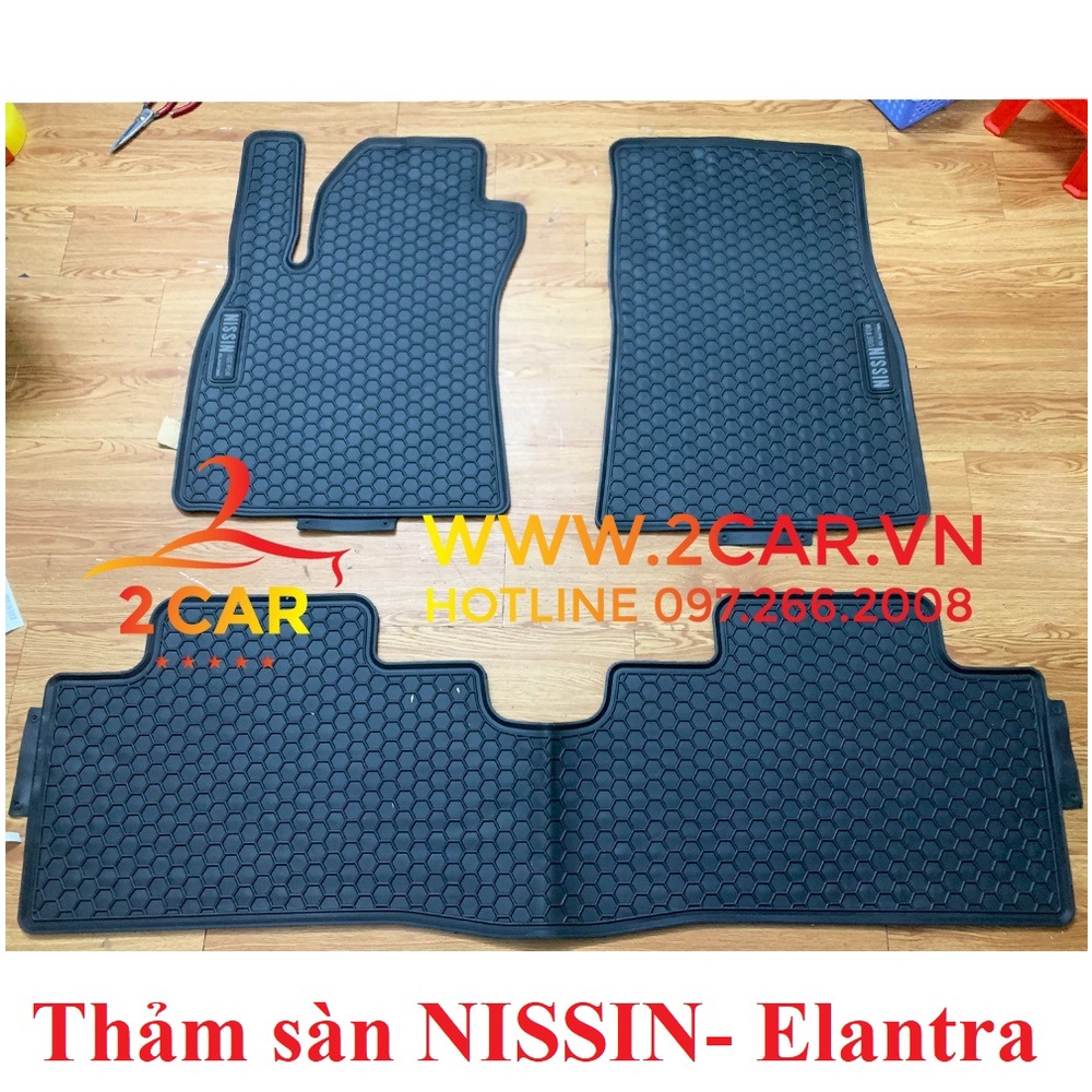 Thảm sàn, lót sàn cao su 3D cho xe Elantra 2016- 2021, 2022, 2023 (hàng cao cấp không mùi)