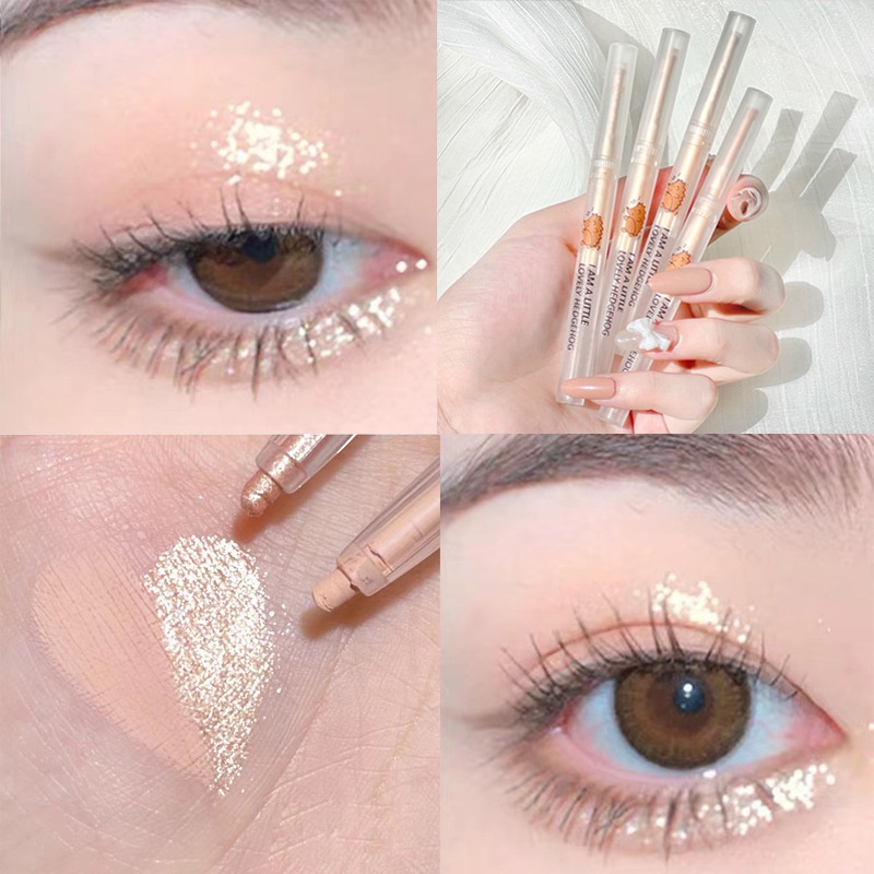 Bút Chì Kẻ Mắt Kiêm Phấn Mắt Bắt Sáng Tự Nhiên Hình Nhím cappuvini