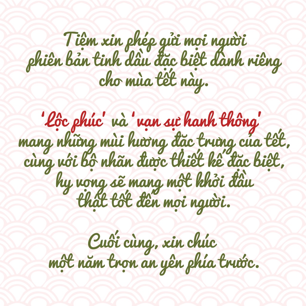 [BẢN GIỚI HẠN TẾT] Tinh dầu 'Vạn Sự Hanh Thông' xông nhà, xua đuổi tà khí, may mắn, hanh thông | 10ml