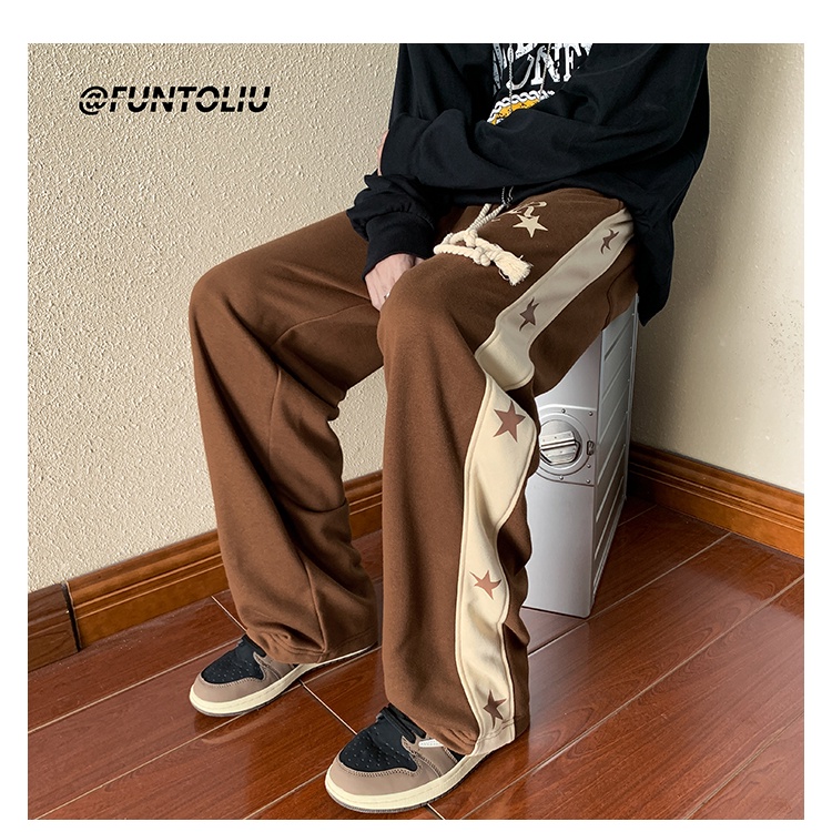 Quần Dài Dáng Rộng In Họa Tiết Phong Cách Vintage Thời Trang Mùa Thu Cho Nữ