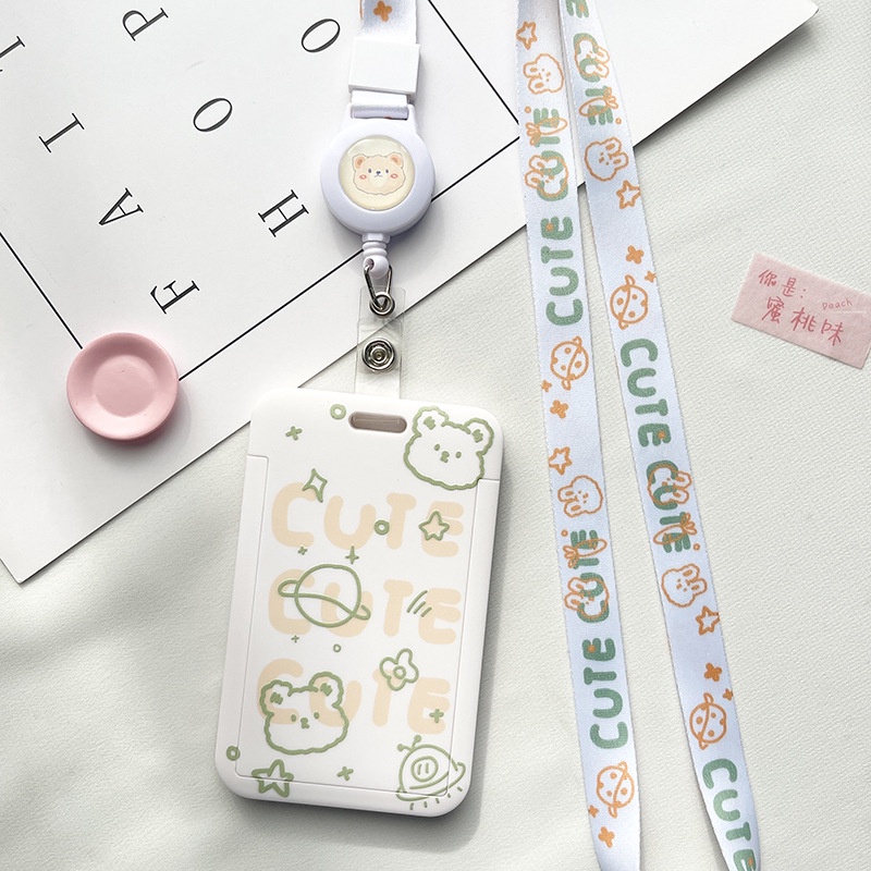 Dây Buộc Thẻ Co Giãn Dập Nổi Hình Gấu / Hành Tinh / Thỏ Dễ Thương Cho Nam Và Nữ