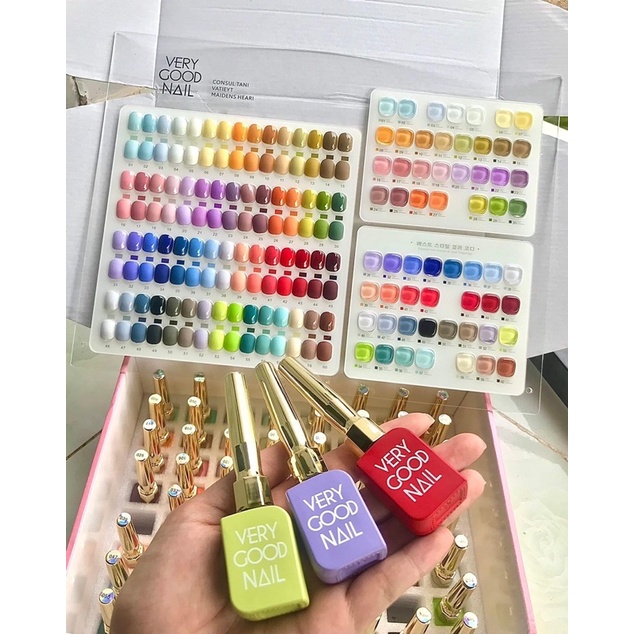 Set sơn gel Very Good Nail 60 màu nắp vàng tone màu Hàn Quốc