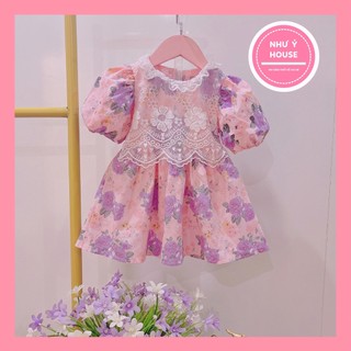 Đầm  Bé Gái size đại đi học 8-38kg💕𝑭𝑹𝑬𝑬𝑺𝑯𝑰𝑷 💕 NHƯ Ý HOUSE’S- Đầm Công Chúa 1,2,3,4,5,6,7,8,9,10 tuổi- Váy hoa ren tím