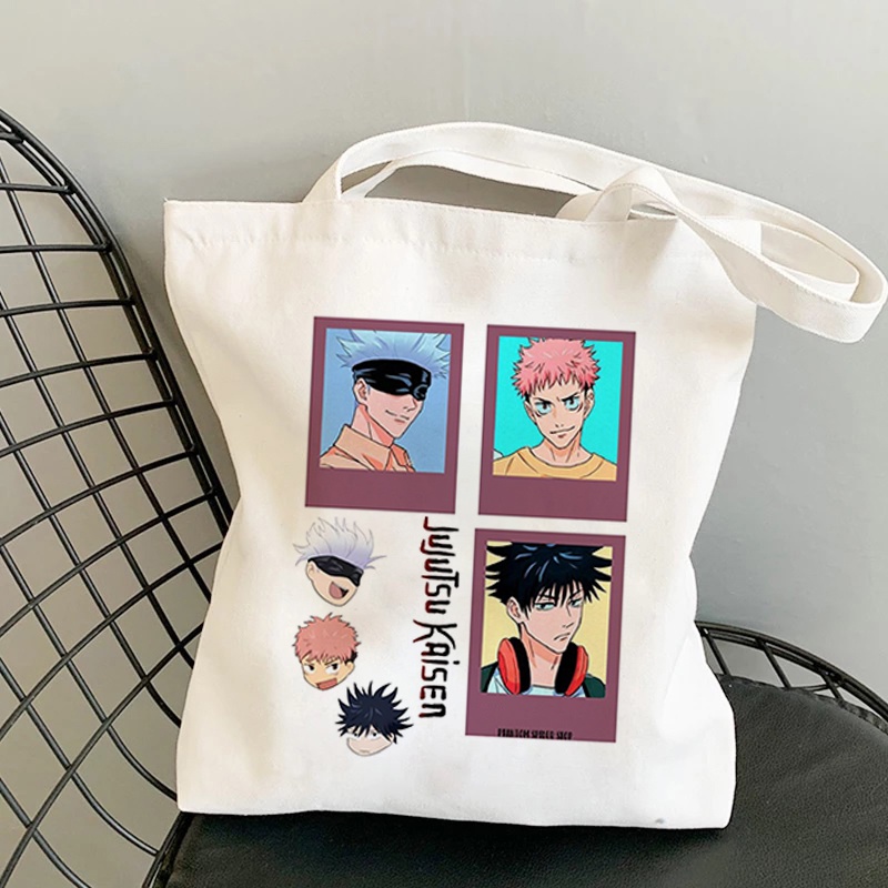 Túi Xách Vải Canvas In Hình Anime Jujutsu Kaisen Thời Trang Harajuku Y2K