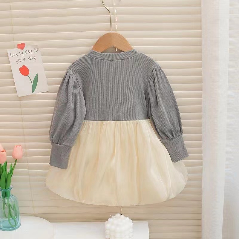 Đầm Dài Tay Phong Cách Hàn Quốc Đáng Yêu Dành Cho Bé Gái 0-4 Tuổi