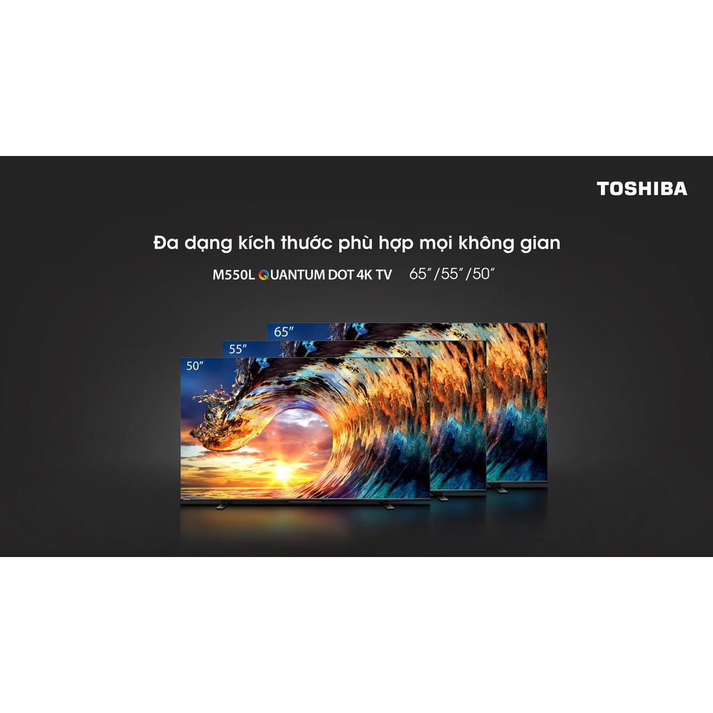 Google Tivi QLED TOSHIBA 55 inch 55M550L|Smart TV Màn Hình Quantum Dot 4K UHD Tràn Viền Vô Vực|Loa 49W|Miễn Phí Lắp Đặt