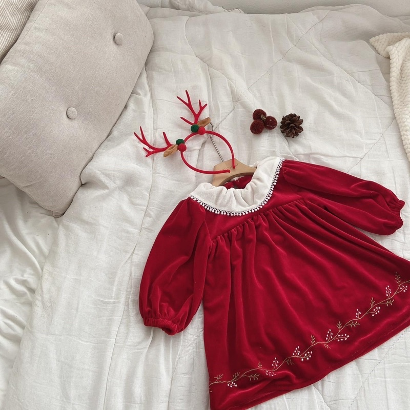 Váy thiết kế bé gái Santa Rouge P'ti chou ( Santa dress )