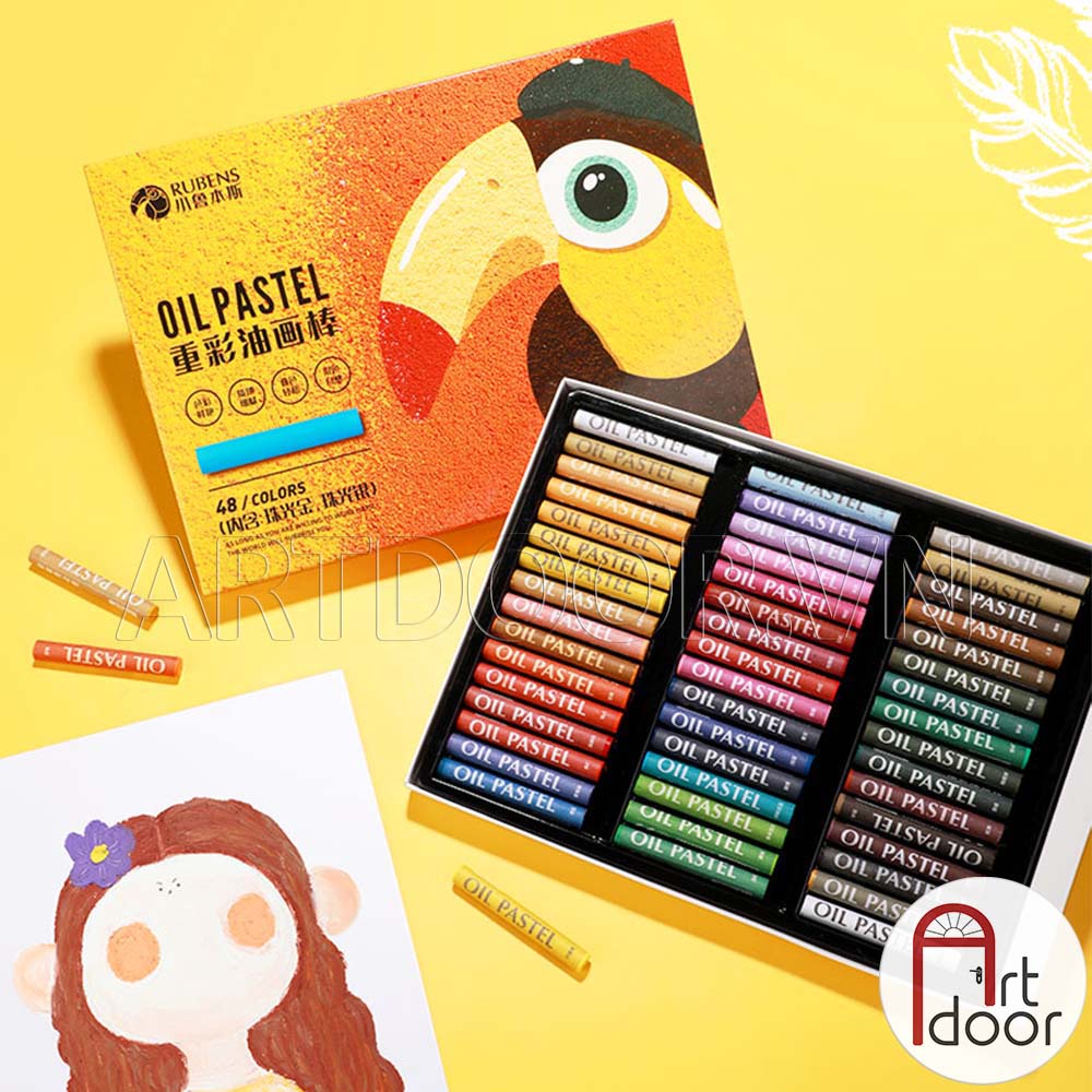 ARTDOOR Bộ màu vẽ Sáp Dầu PAUL RUBENS Oil Pastel đắp nổi bìa Vẹt hộp giấy