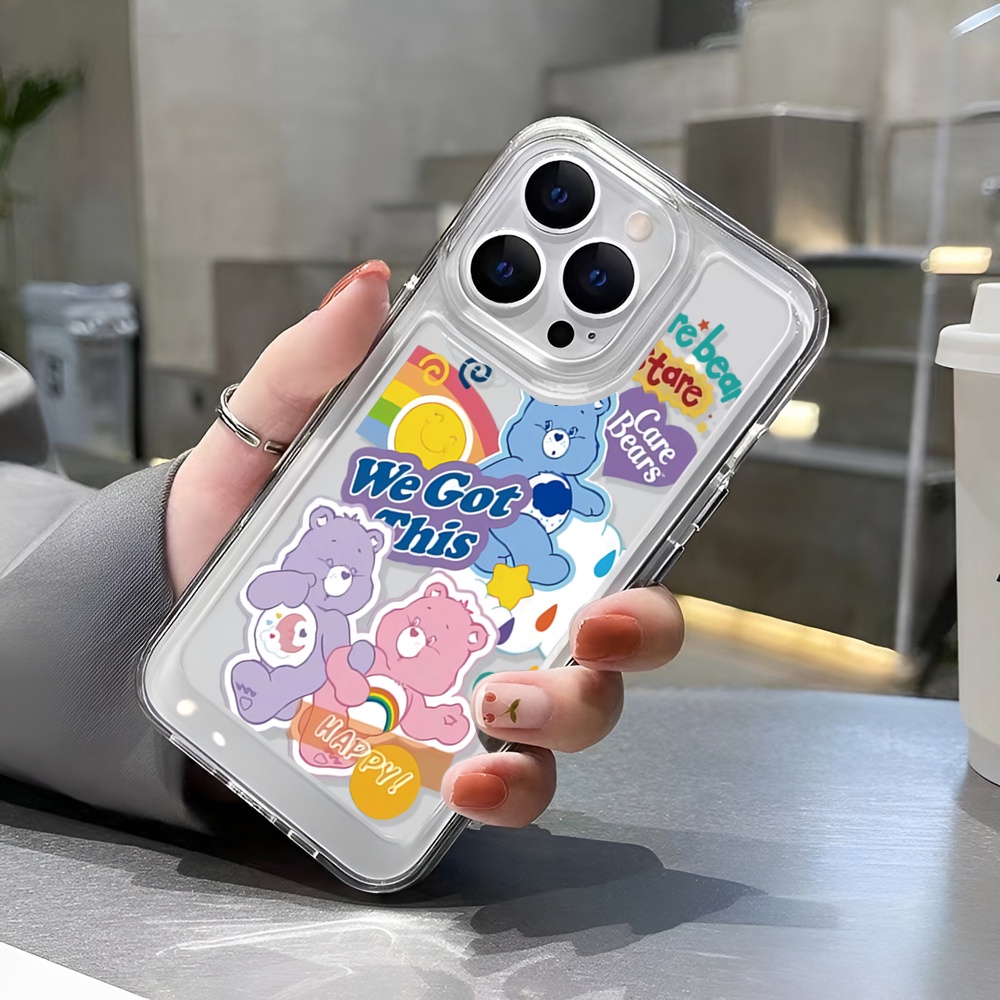 Ốp Điện Thoại TPU Mềm Chống Sốc Màu Trong Suốt Hình Gấu Cho IPhone 14 Pro Max13 12 11 Pro XS Max X XR 7 8 6S Plus