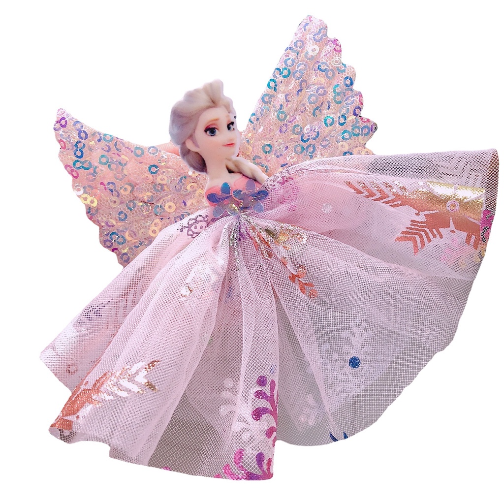 Kẹp Tóc Lưới Đính Nơ Họa Tiết Hoạt Hình Màu Hồng Ngọt Ngào Cho Bé Gái