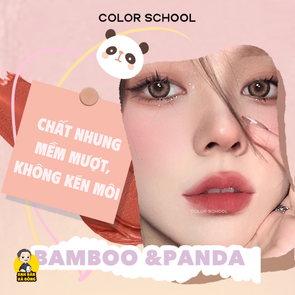 Son Kem Lì Gấu Trúc COLOR SCHOOL Smoky Naked Feeling Lip Glaze CS032