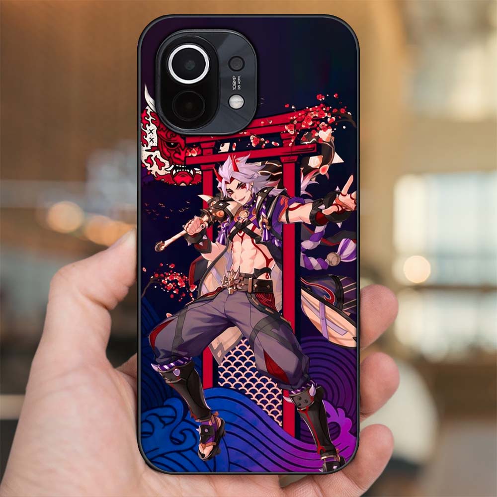 Ốp lưng Xiaomi Mi 11 viền đen in hình Arataki Itto Genshin Impact