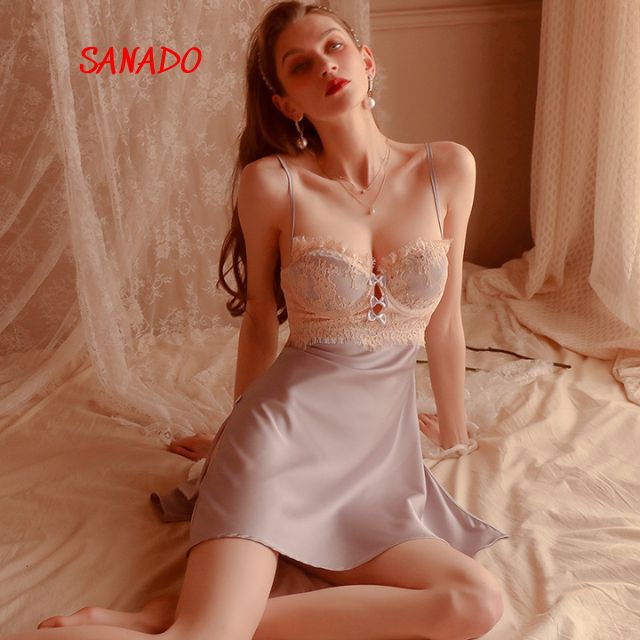 (V30) Đầm ngủ sexy lụa hàng quảng châu cao cấp có gọng gợi cảm quyến rũ - Sanado | BigBuy360 - bigbuy360.vn