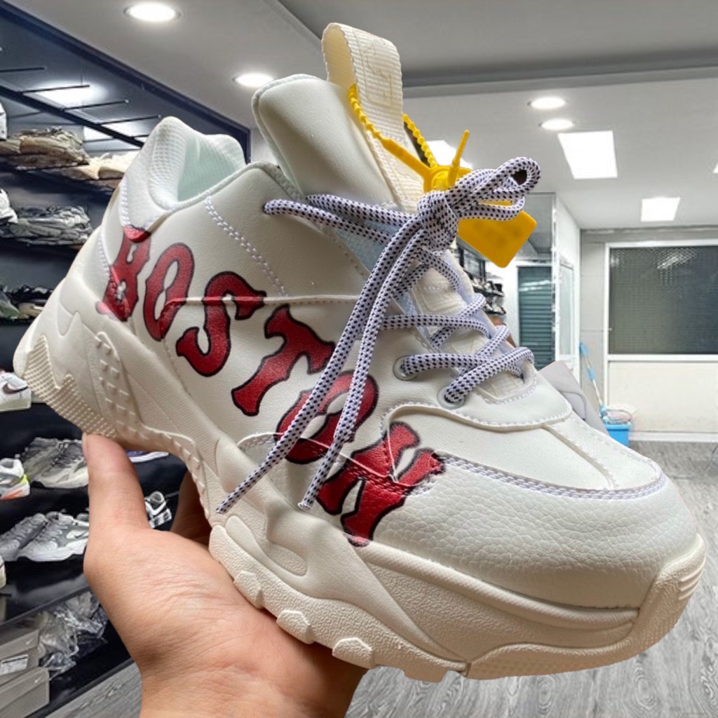 Giày 𝗠𝗟𝗕 BOSTON, MLB LA, MLB ĐẾ NÂU đen cổ thấp, giày mlb chuẩn S.cấp full phụ kiện