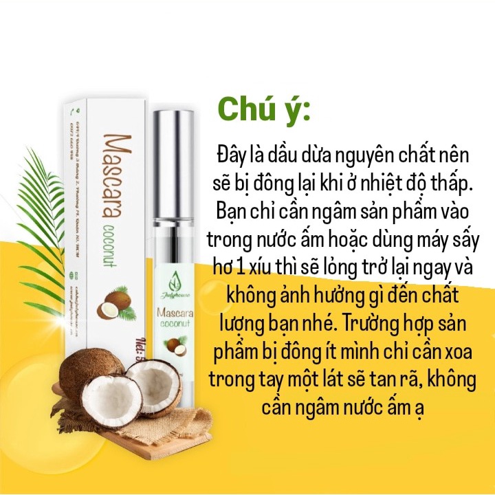 Mascara dầu dừa nguyên chất JULYHOUSE - dưỡng mi, giữ ẩm, dài, cong mi