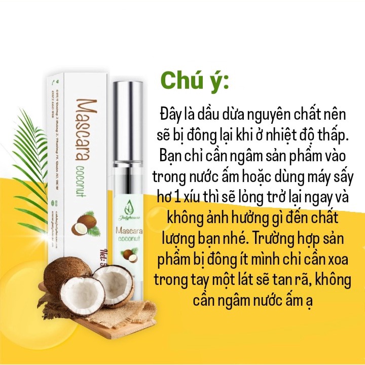 Mascara dầu dừa nguyên chất JULYHOUSE - dưỡng mi, giữ ẩm, dài, cong mi (5ml)