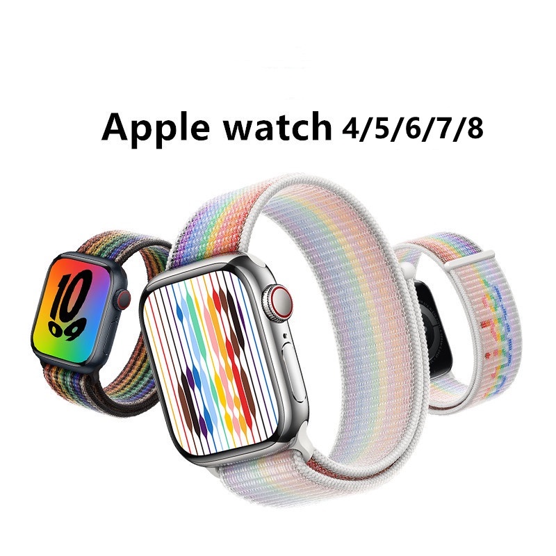 【VẬN CHUYỂN NHANH】Dây Đeo Nylon Co Giãn Cho Đồng Hồ Thông Minh Apple Watch Series 8 7 6 SE 5 4 40mm 44/49mm 45/41mm