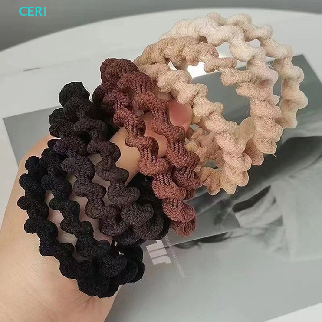 Set 10 Dây Buộc Tóc Cao Su Màu Sắc Cà Phê Đơn Giản Dành Cho Nữ