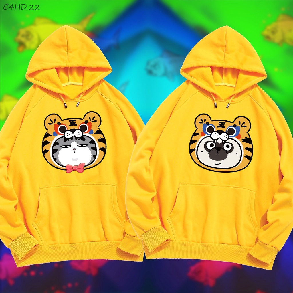 ÁO HOODIE VÀNG CẶP ĐÔI CHÓ MÈO DỄ THƯƠNG C4HD.21 (C4HD.22)