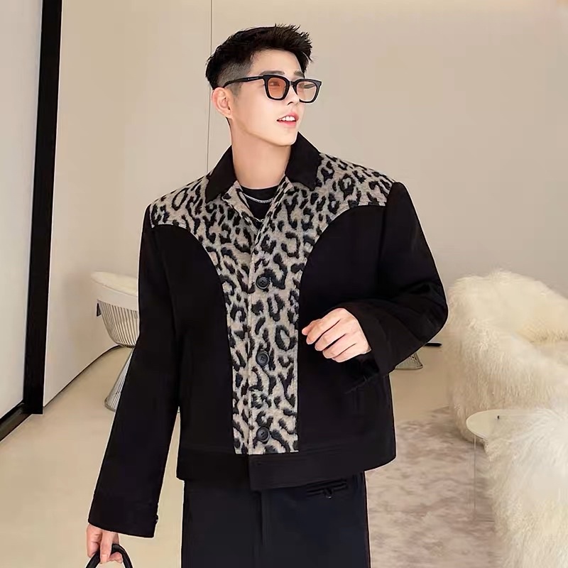 ÁO KHOÁC THU ĐÔNG DÁNG LỬNG PHỐI HOẠ TIẾT BÁO DÀNH CHO NAM |TAHISHOP|