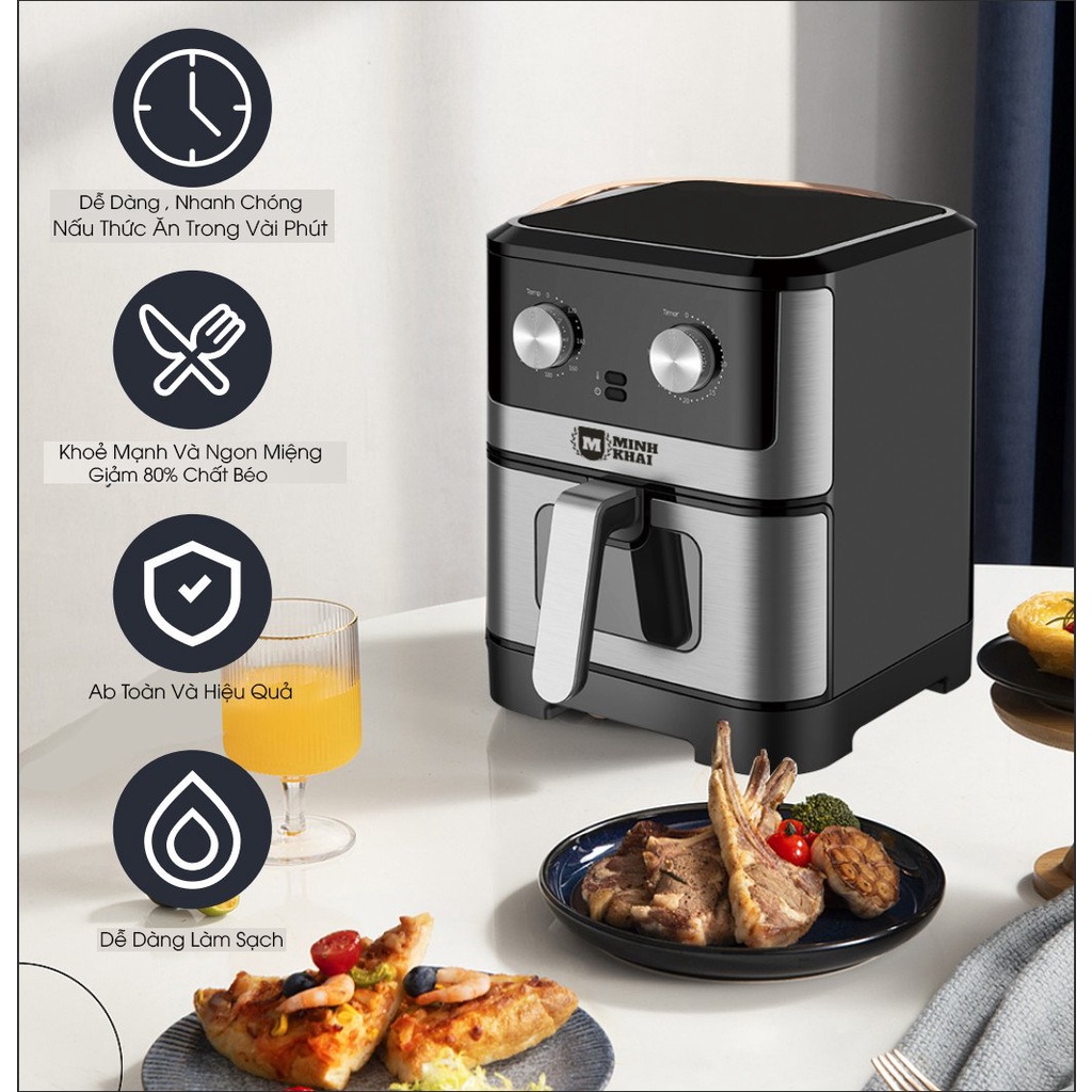 Nồi Chiên Không Dầu Minh Khai Bản Cải Tiến EAP607A 6l Kích Thước Lớn